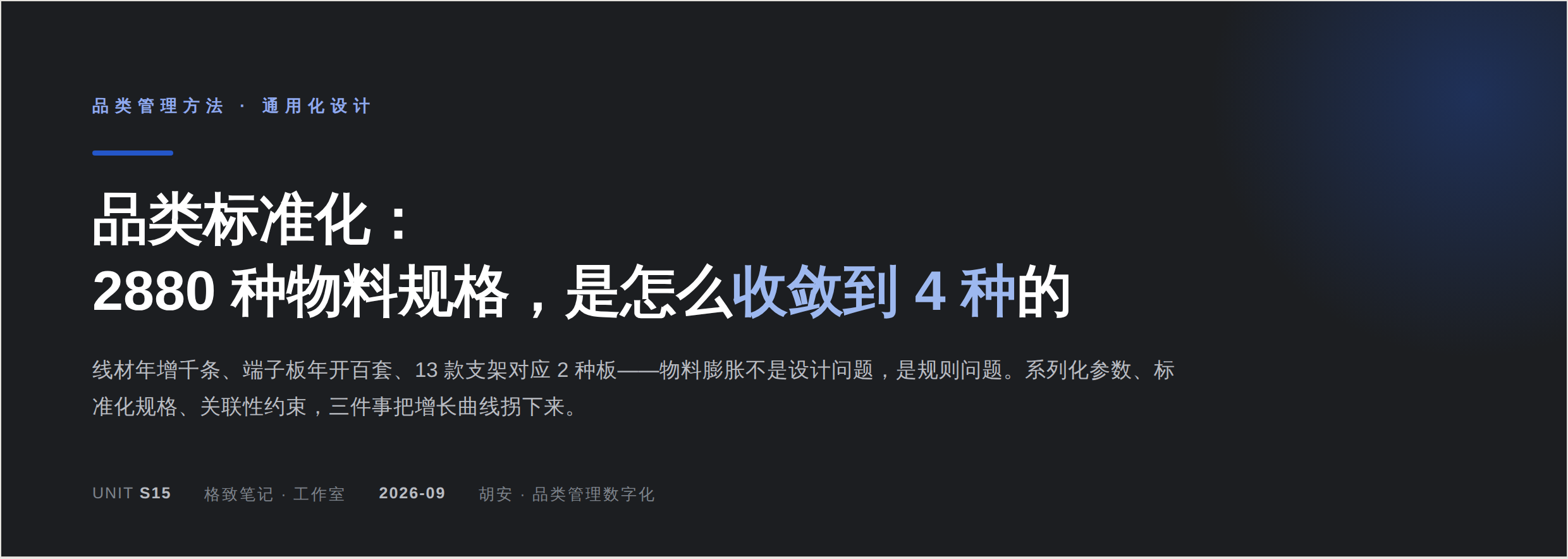 封面:品类标准化,2880 种物料规格是怎么收敛到 4 种的